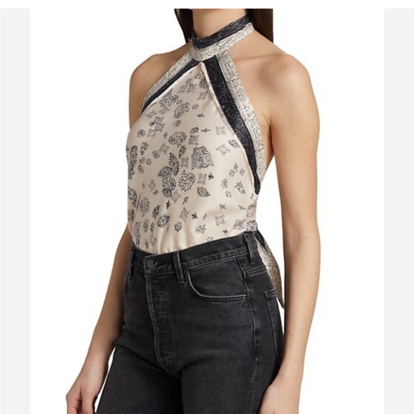 Sold Out Free People silk halter style bodysuit size Medium - Picture 4 of 7